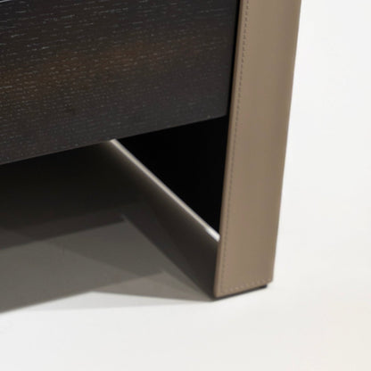 Leather Wrapped Nightstand - FURNIBLE.
