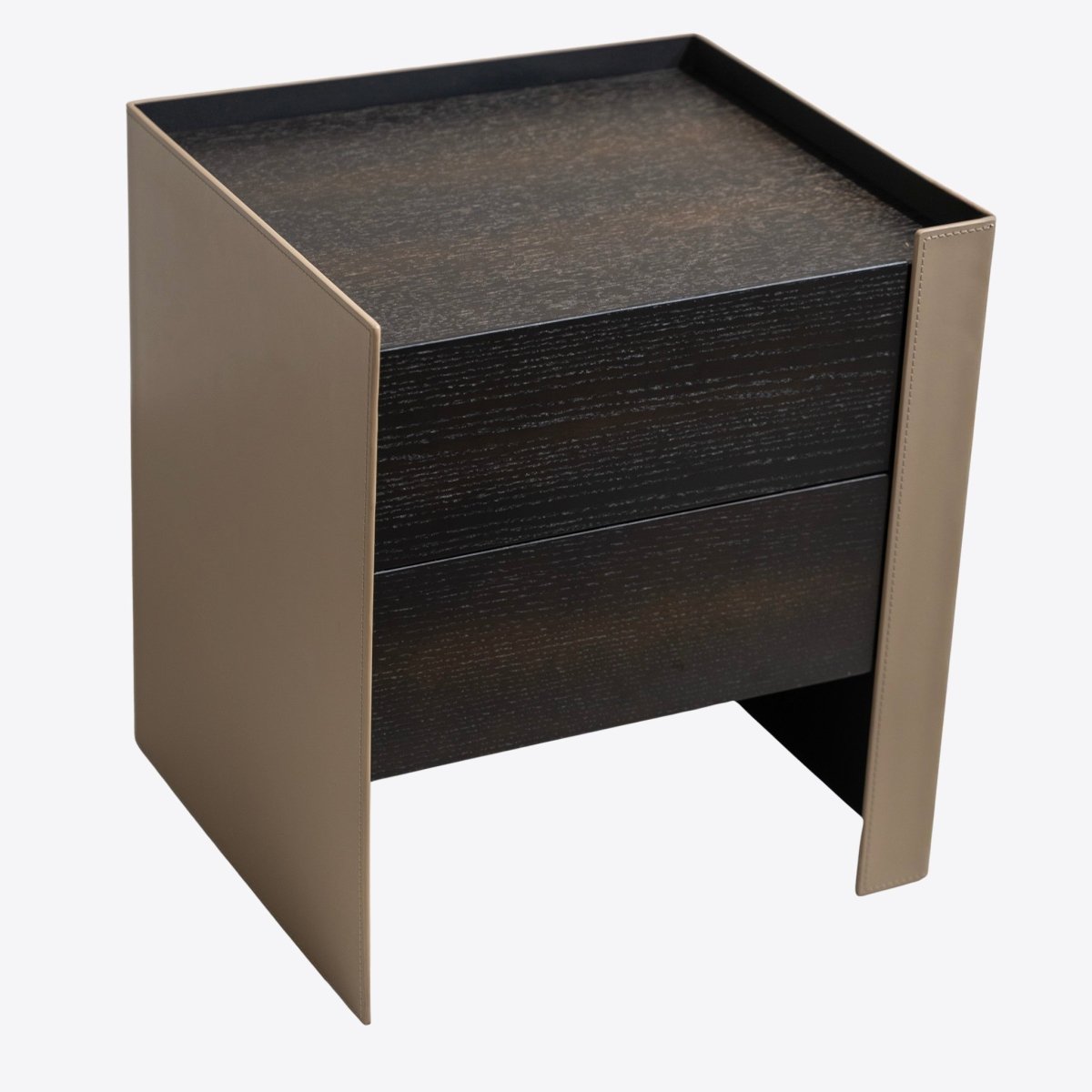 Leather Wrapped Nightstand - FURNIBLE.
