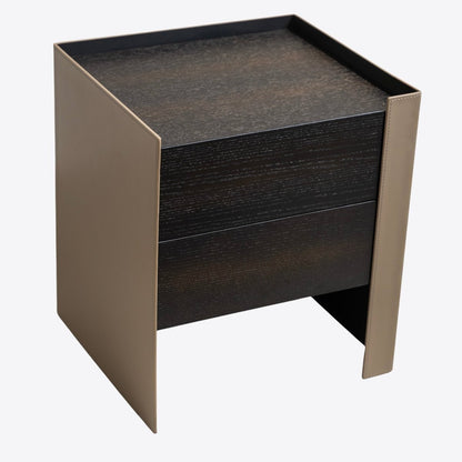 Leather Wrapped Nightstand - FURNIBLE.