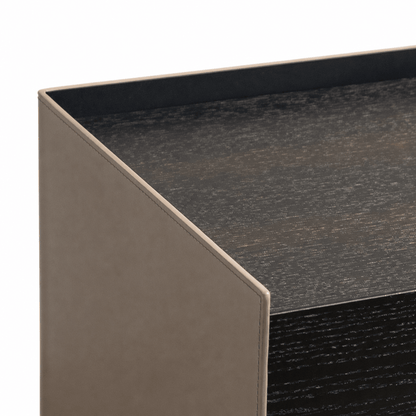 Leather Wrapped Nightstand - FURNIBLE.
