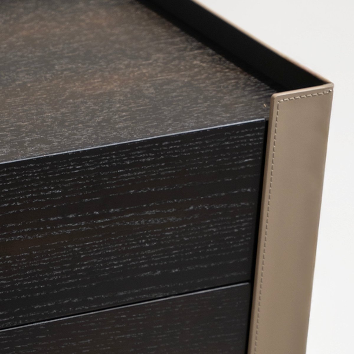 Leather Wrapped Nightstand - FURNIBLE.