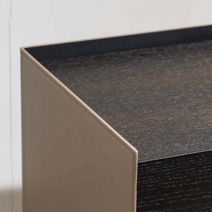 Leather Wrapped Nightstand - FURNIBLE.