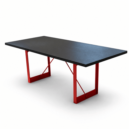 Linear Contrast Dining Table - FURNIBLE.
