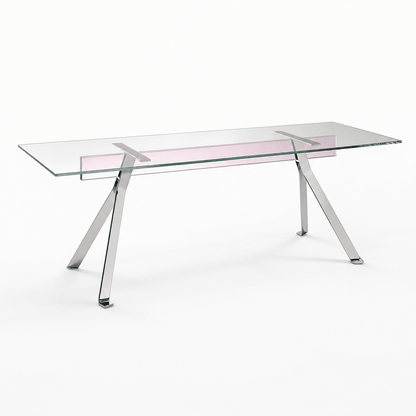 Lumi Blush Glass Dining Table - FURNIBLE.