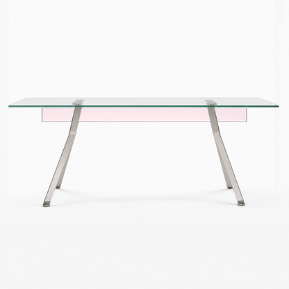 Lumi Blush Glass Dining Table - FURNIBLE.