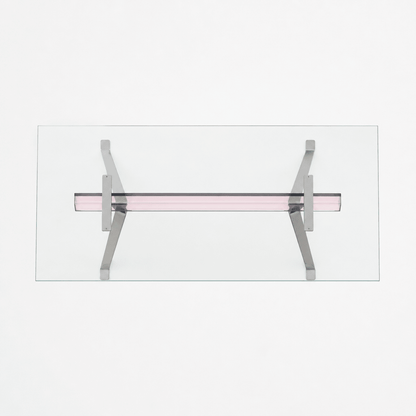 Lumi Blush Glass Dining Table - FURNIBLE.