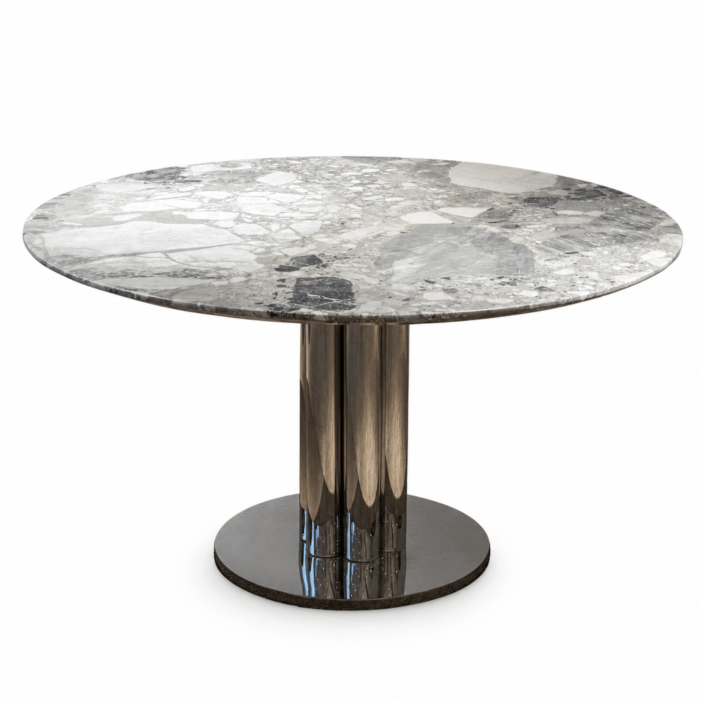 Lunar Marble Pedestal Table - FURNIBLE.