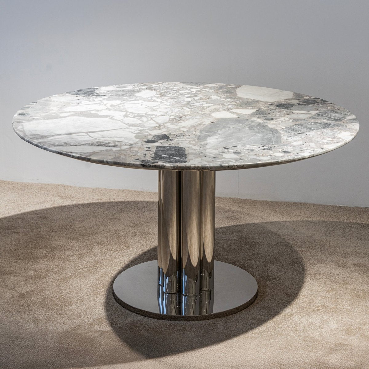 Lunar Marble Pedestal Table - FURNIBLE.