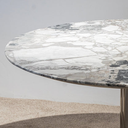 Lunar Marble Pedestal Table - FURNIBLE.