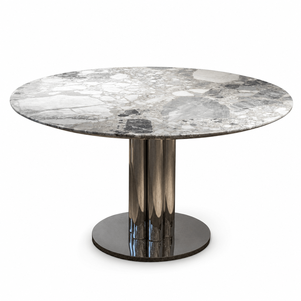 Lunar Marble Pedestal Table - FURNIBLE.