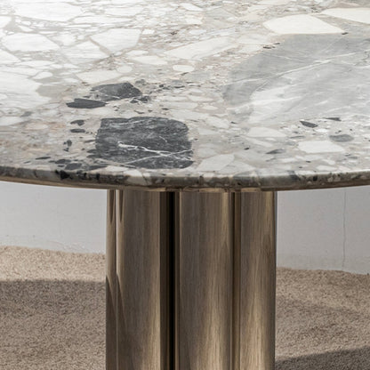 Lunar Marble Pedestal Table - FURNIBLE.