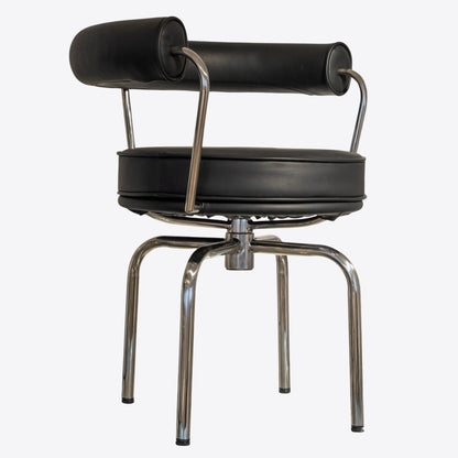 Mid - Century Chrome Swivel Chair - FURNIBLE.