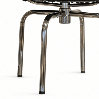 Mid-Century Chrome Swivel Chair - FURNIBLE.