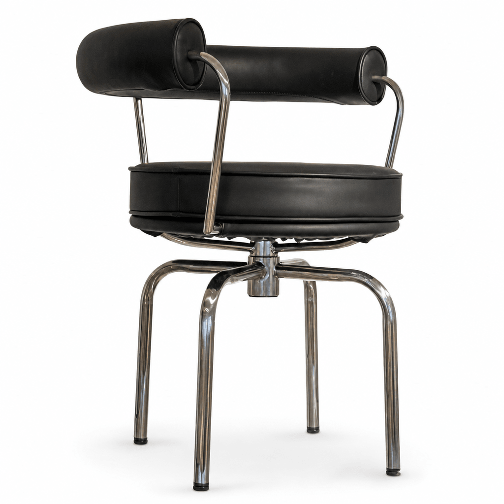 Mid-Century Chrome Swivel Chair - FURNIBLE.