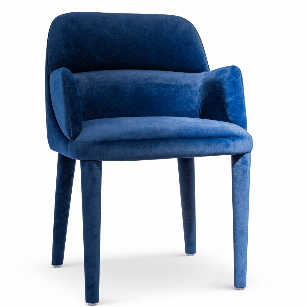 Navy Velvet Armchair - FURNIBLE.