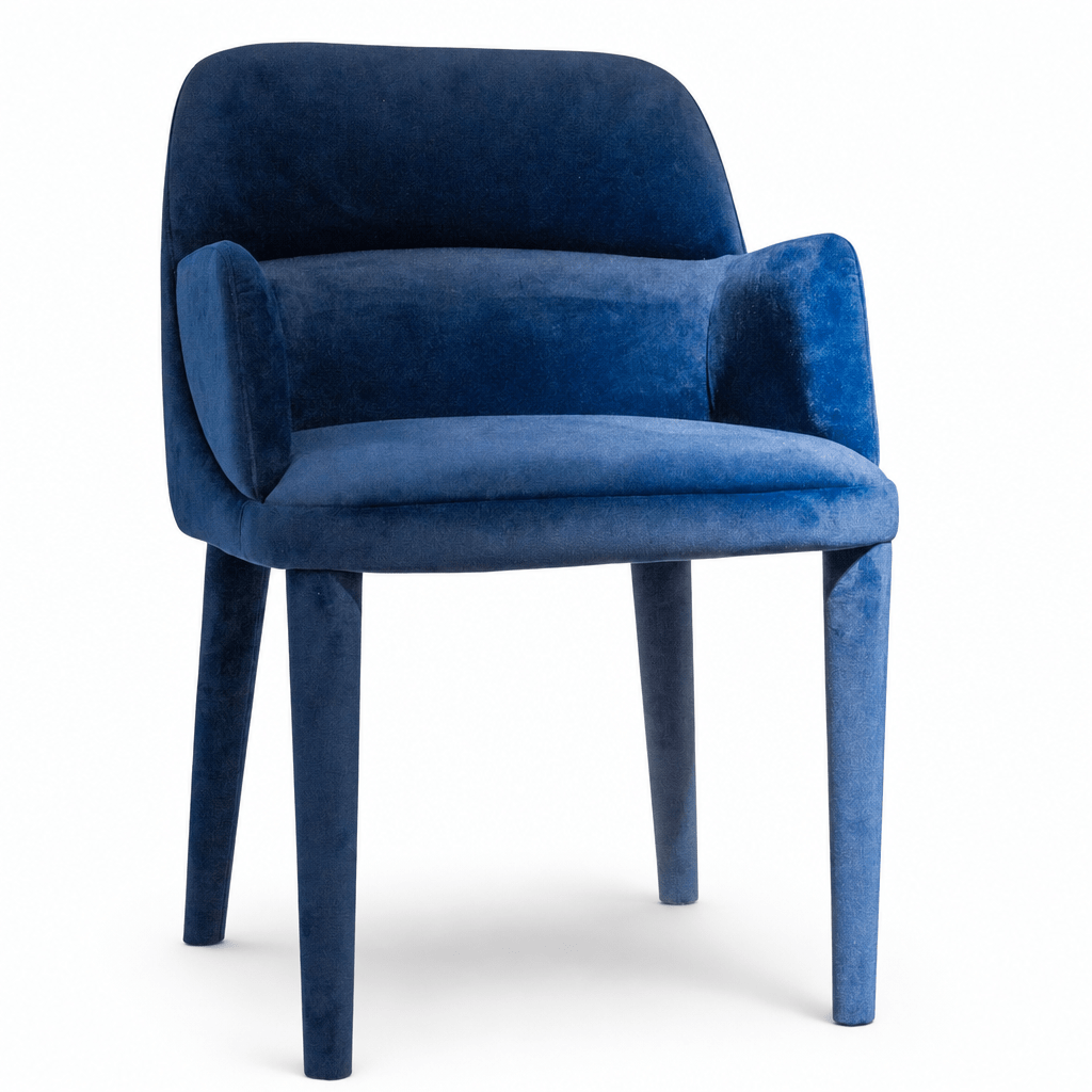 Navy Velvet Armchair - FURNIBLE.