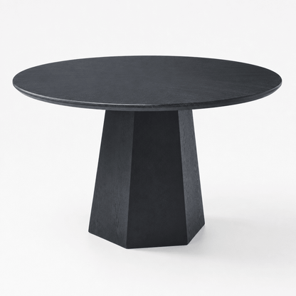 Noir Round Dining Table - FURNIBLE.
