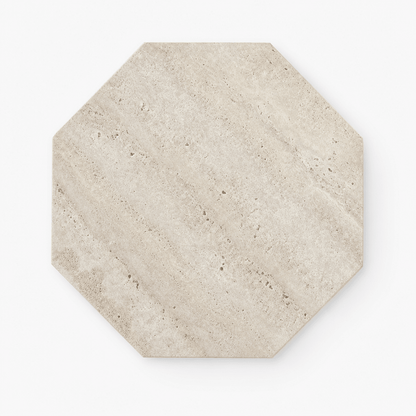 Octa Travertine Side Table - FURNIBLE.