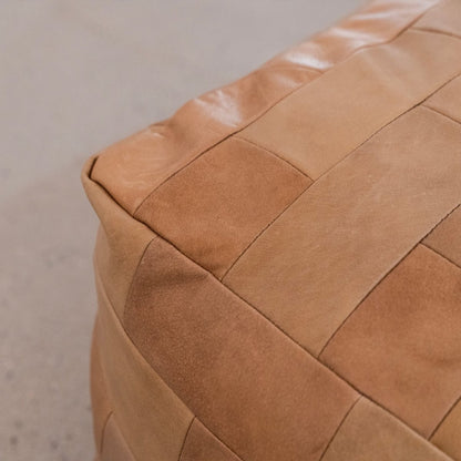 Patchwork Leather Ottoman - FURNIBLE.