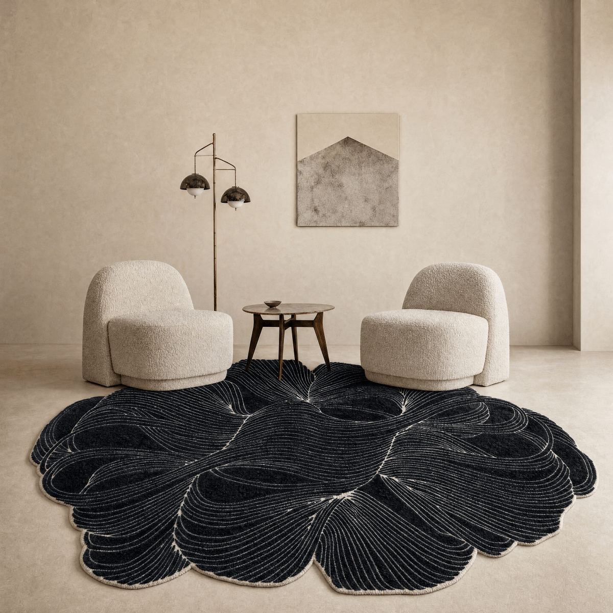 Petal Linework Rug - FURNIBLE.