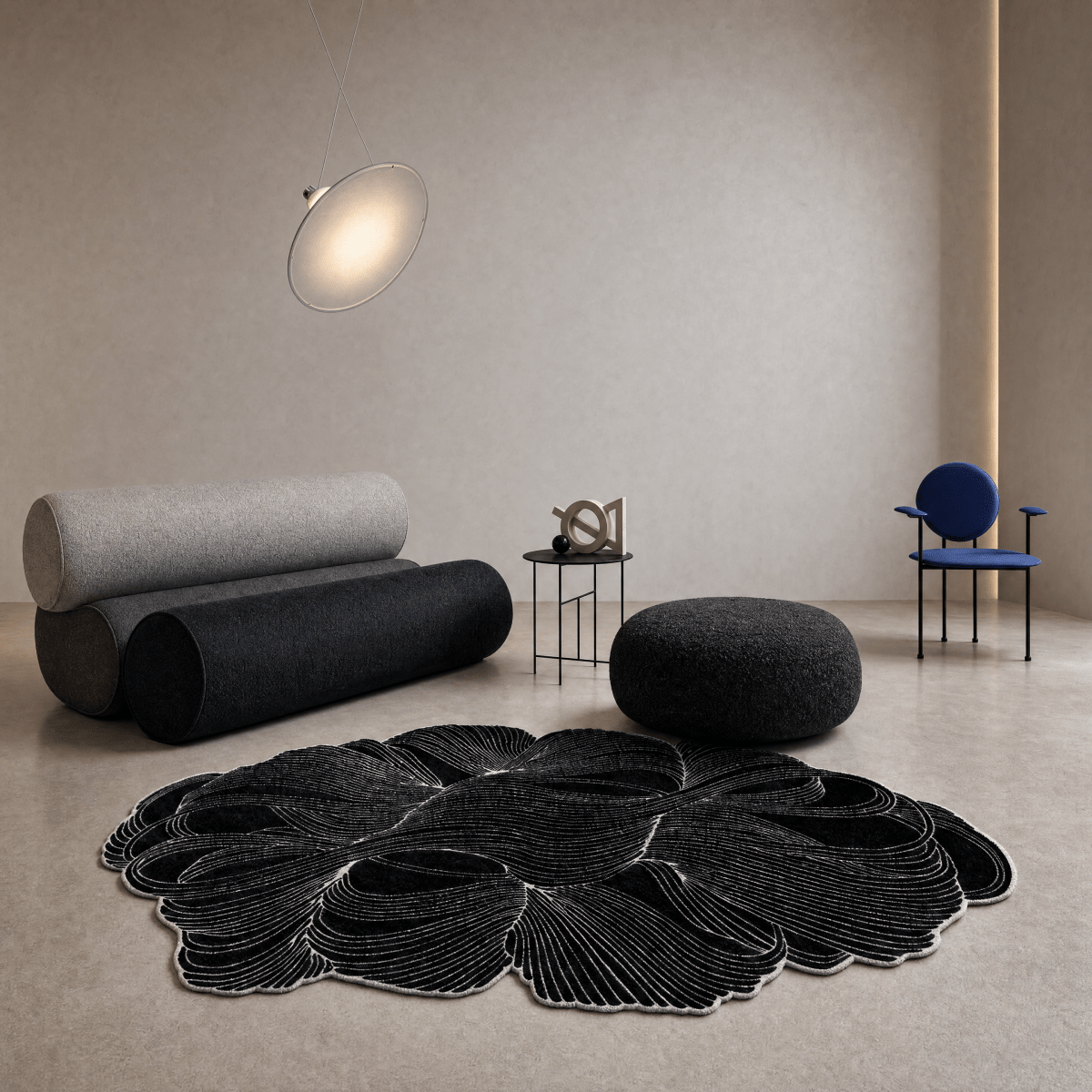 Petal Linework Rug - FURNIBLE.