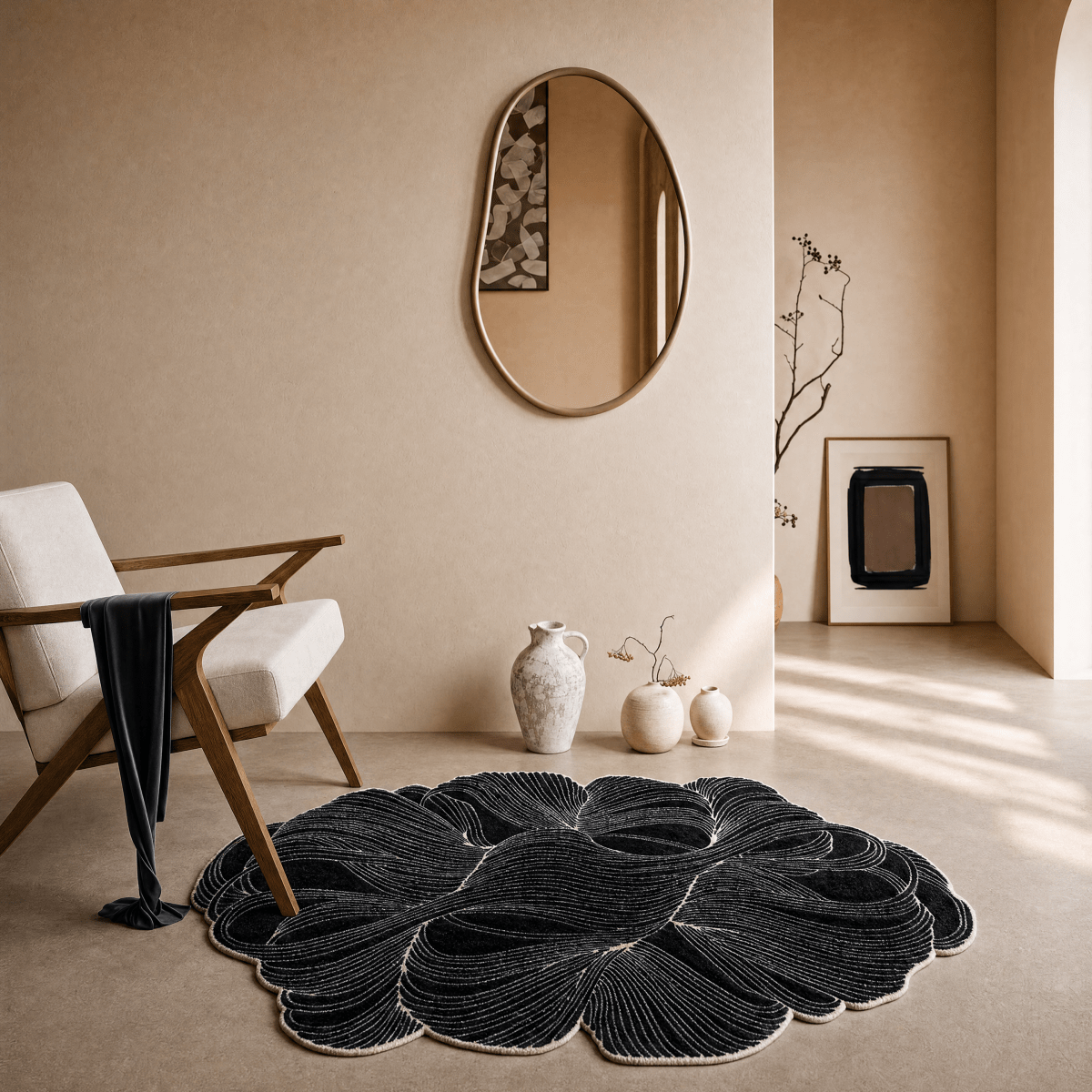 Petal Linework Rug - FURNIBLE.