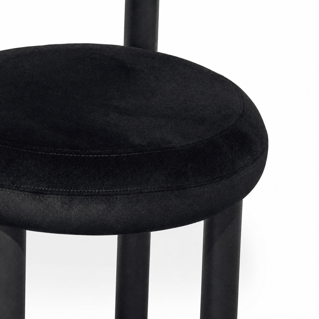 Plush Black Velvet Chair - FURNIBLE.