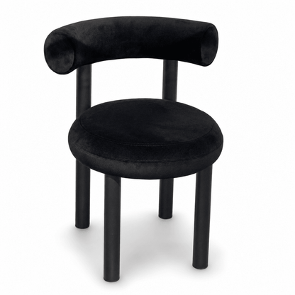 Plush Black Velvet Chair - FURNIBLE.