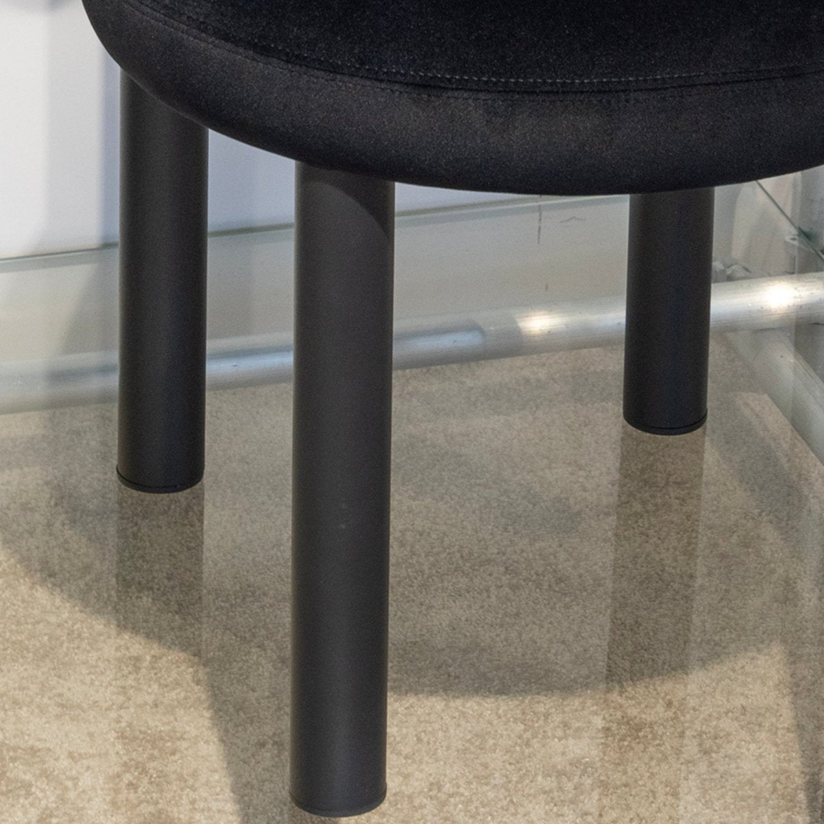 Plush Black Velvet Chair - FURNIBLE.