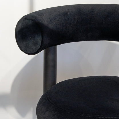 Plush Black Velvet Chair - FURNIBLE.