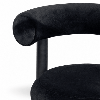 Plush Black Velvet Chair - FURNIBLE.