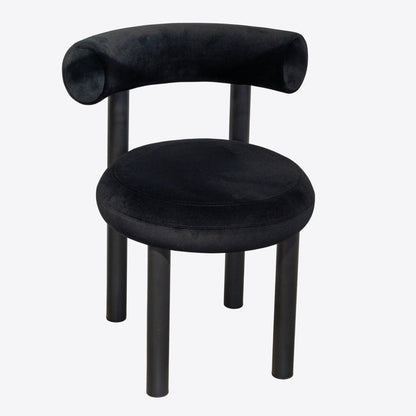 Plush Black Velvet Chair - FURNIBLE.