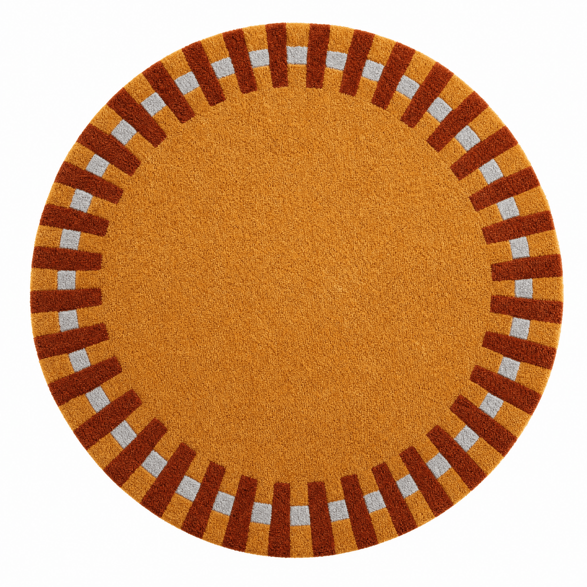 Radial Border Round Tufted Rug - FURNIBLE.