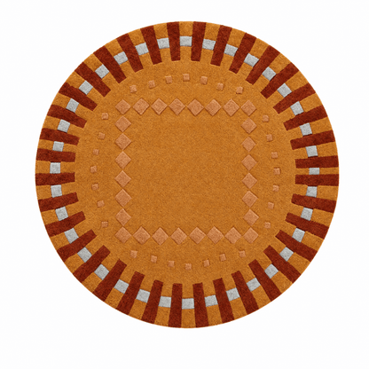 Radial Border Round Tufted Rug - FURNIBLE.