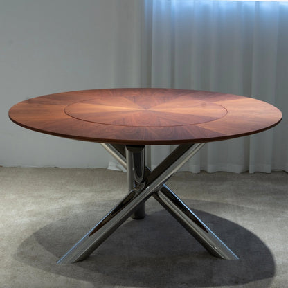 Radial Veneer Dining Table - FURNIBLE.