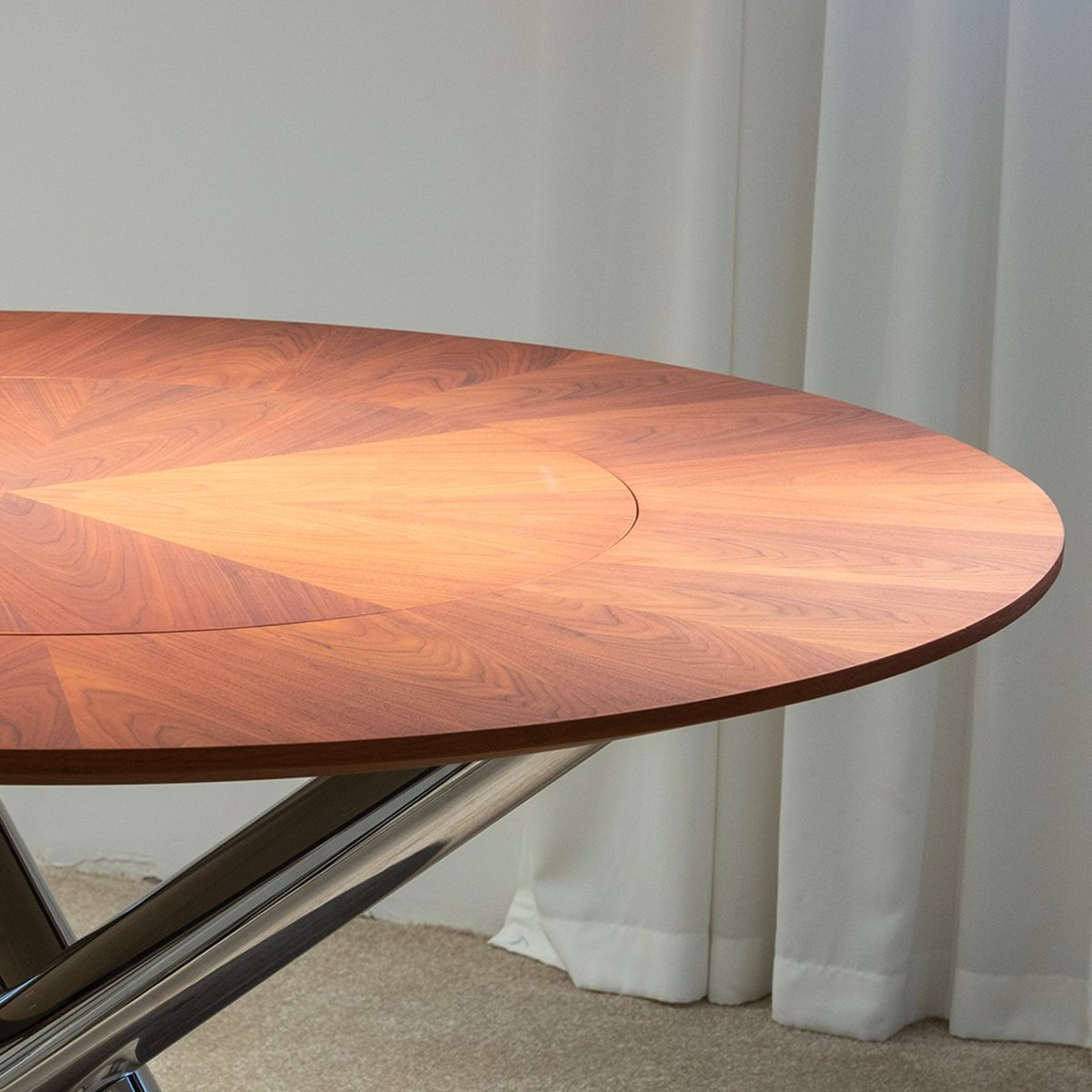 Radial Veneer Dining Table - FURNIBLE.
