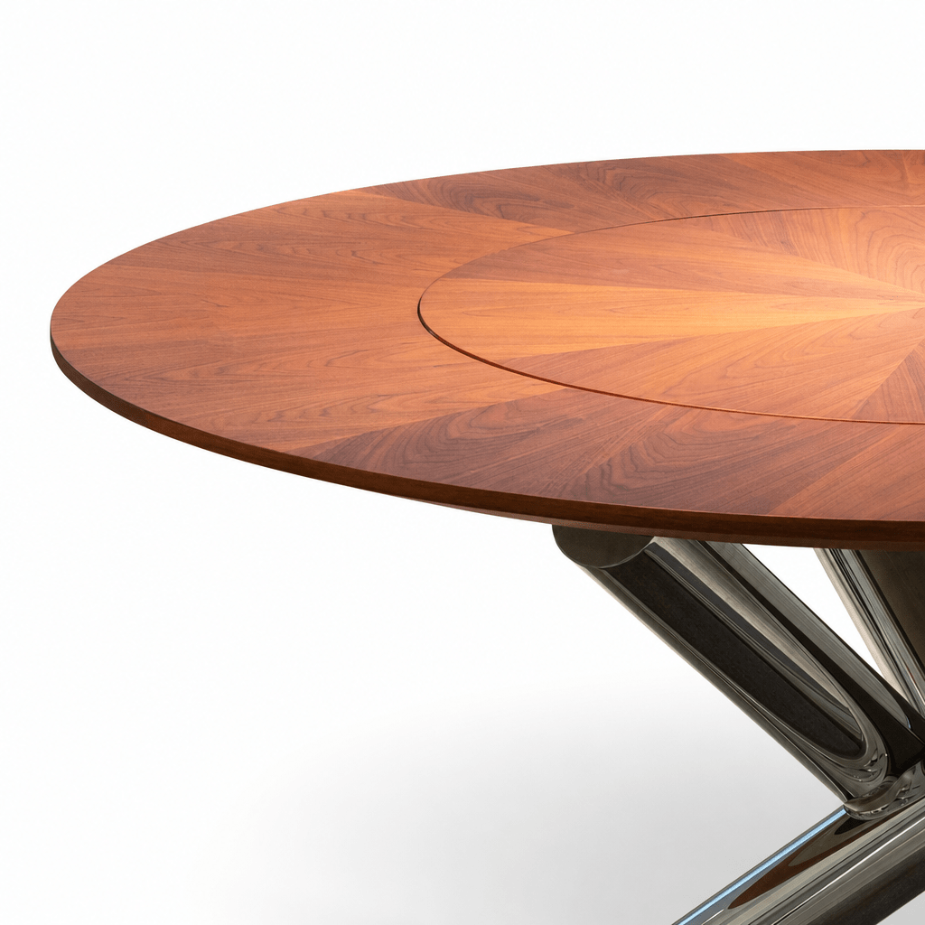 Radial Veneer Dining Table - FURNIBLE.