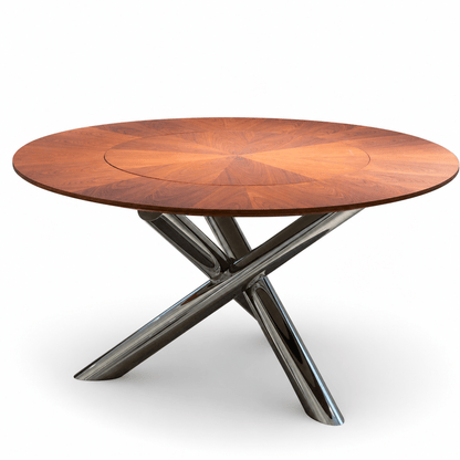 Radial Veneer Dining Table - FURNIBLE.