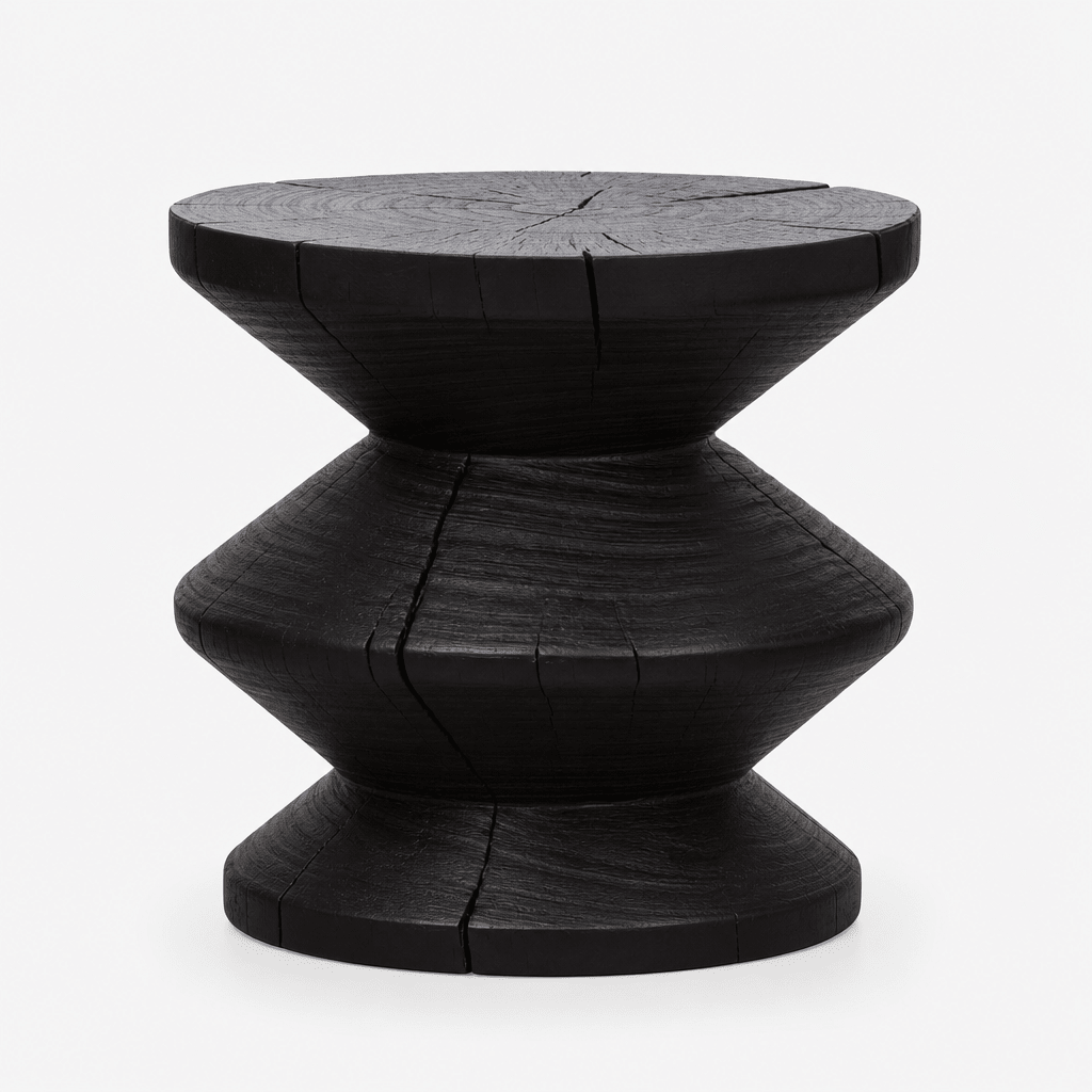 Ripple Charred Side Table - FURNIBLE.