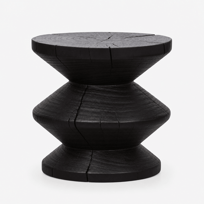 Ripple Charred Side Table - FURNIBLE.