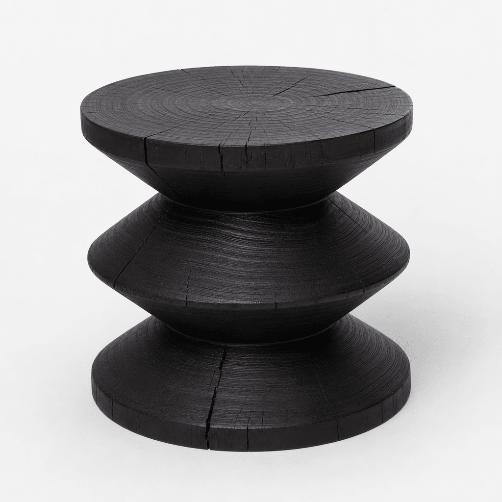 Ripple Charred Side Table - FURNIBLE.