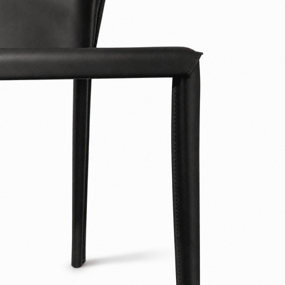 Rounded Leather Dining Chair - FURNIBLE.