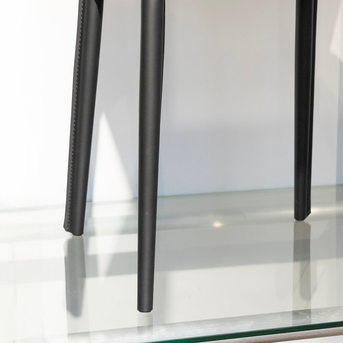 Rounded Leather Dining Chair - FURNIBLE.