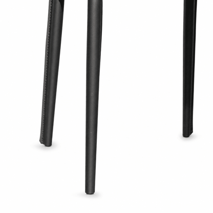 Rounded Leather Dining Chair - FURNIBLE.