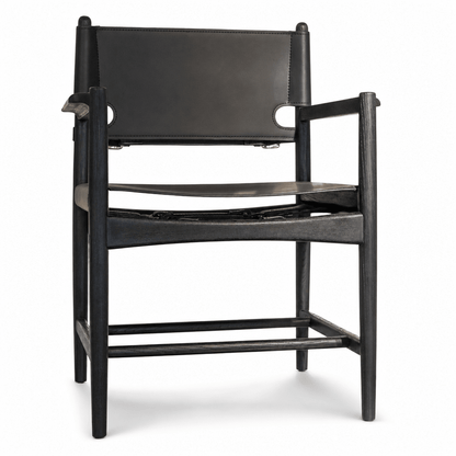 Saddle Leather Dining Armchair - FURNIBLE.