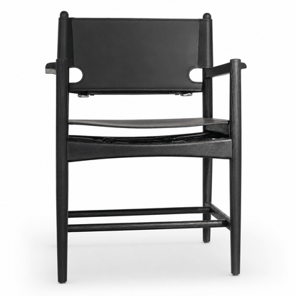 Saddle Leather Dining Armchair - FURNIBLE.