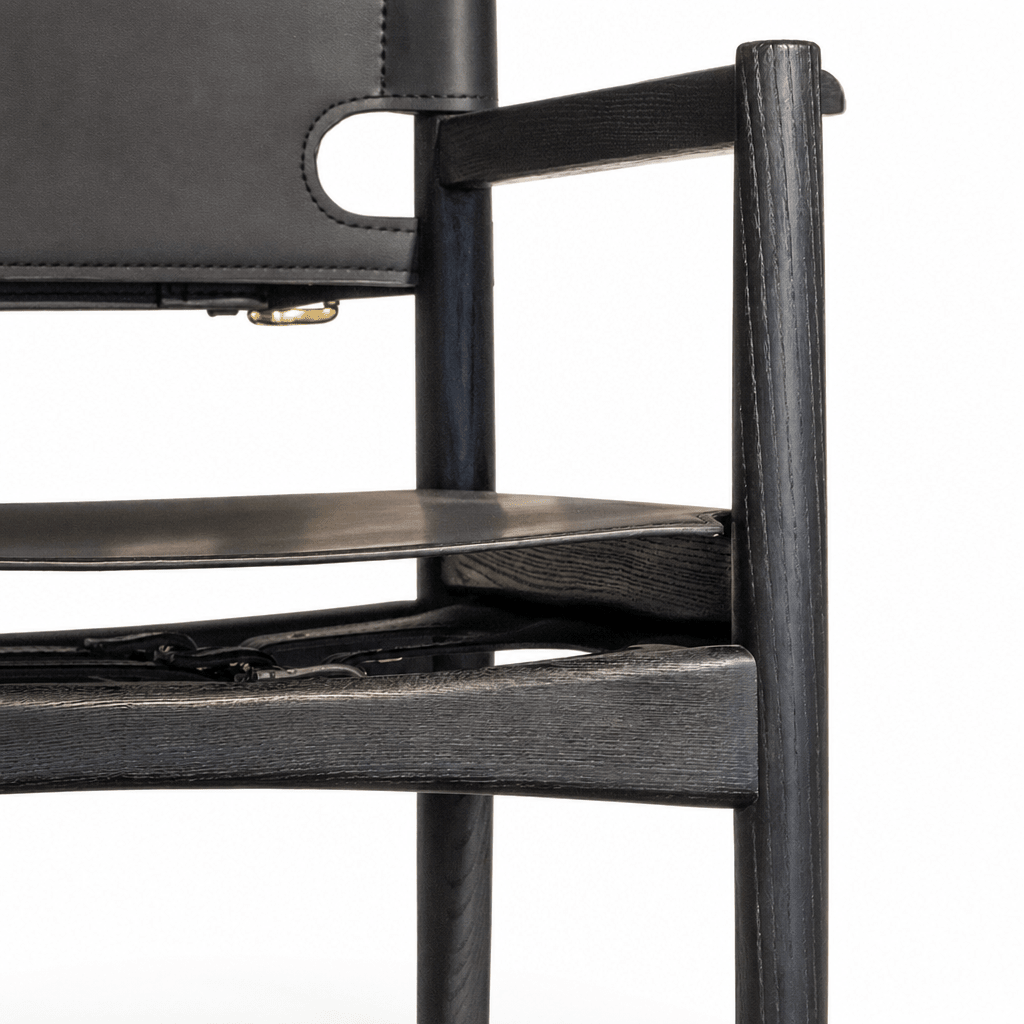 Saddle Leather Dining Armchair - FURNIBLE.