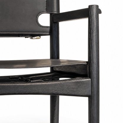 Saddle Leather Dining Armchair - FURNIBLE.