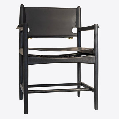 Saddle Leather Dining Armchair - FURNIBLE.