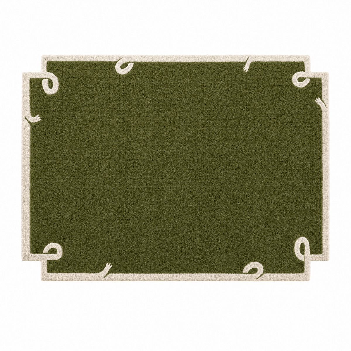 Scroll Border Tufted Rug - FURNIBLE.